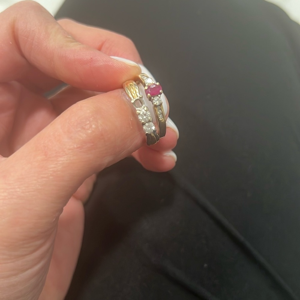 Vintage diamond and ruby rings